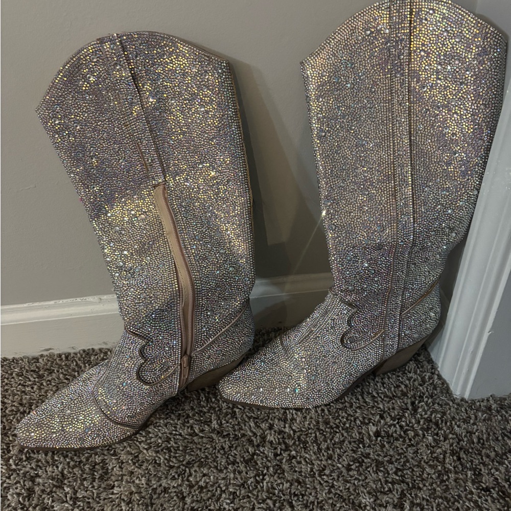 Sparkling Silver Women's Boots